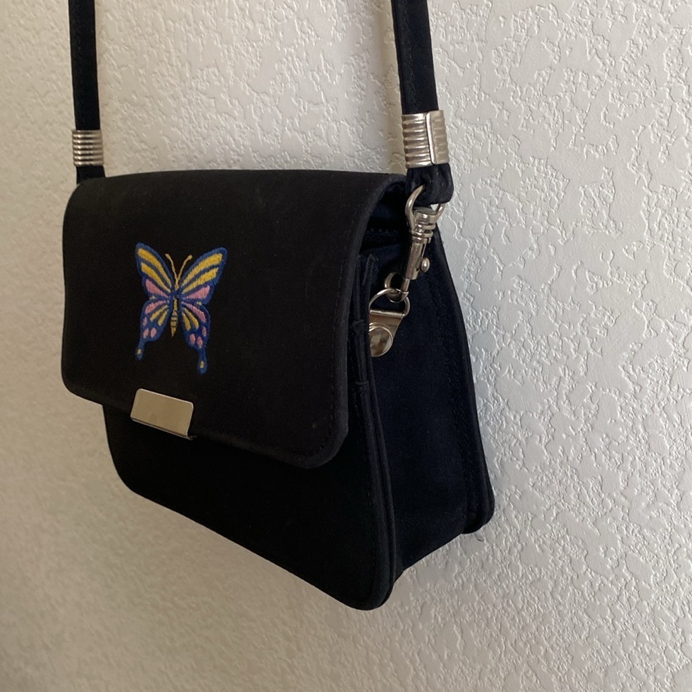 Butterfly Small Black Shoulder Bag . Made in Korea NWOT - Picture 3 of 11